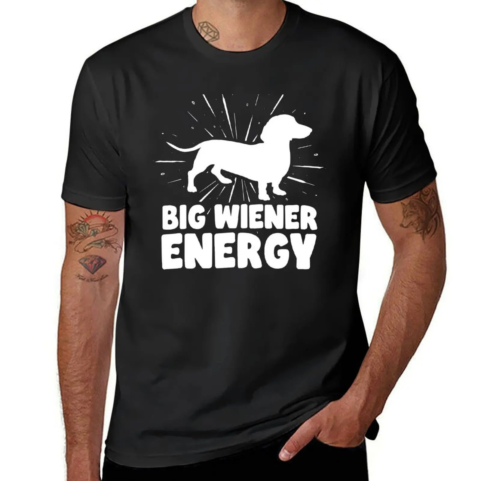 

Big Wiener Energy Funny Dachshund T-Shirt oversized graphic tee sublime funny shirt cotton boys whites mens t shirt