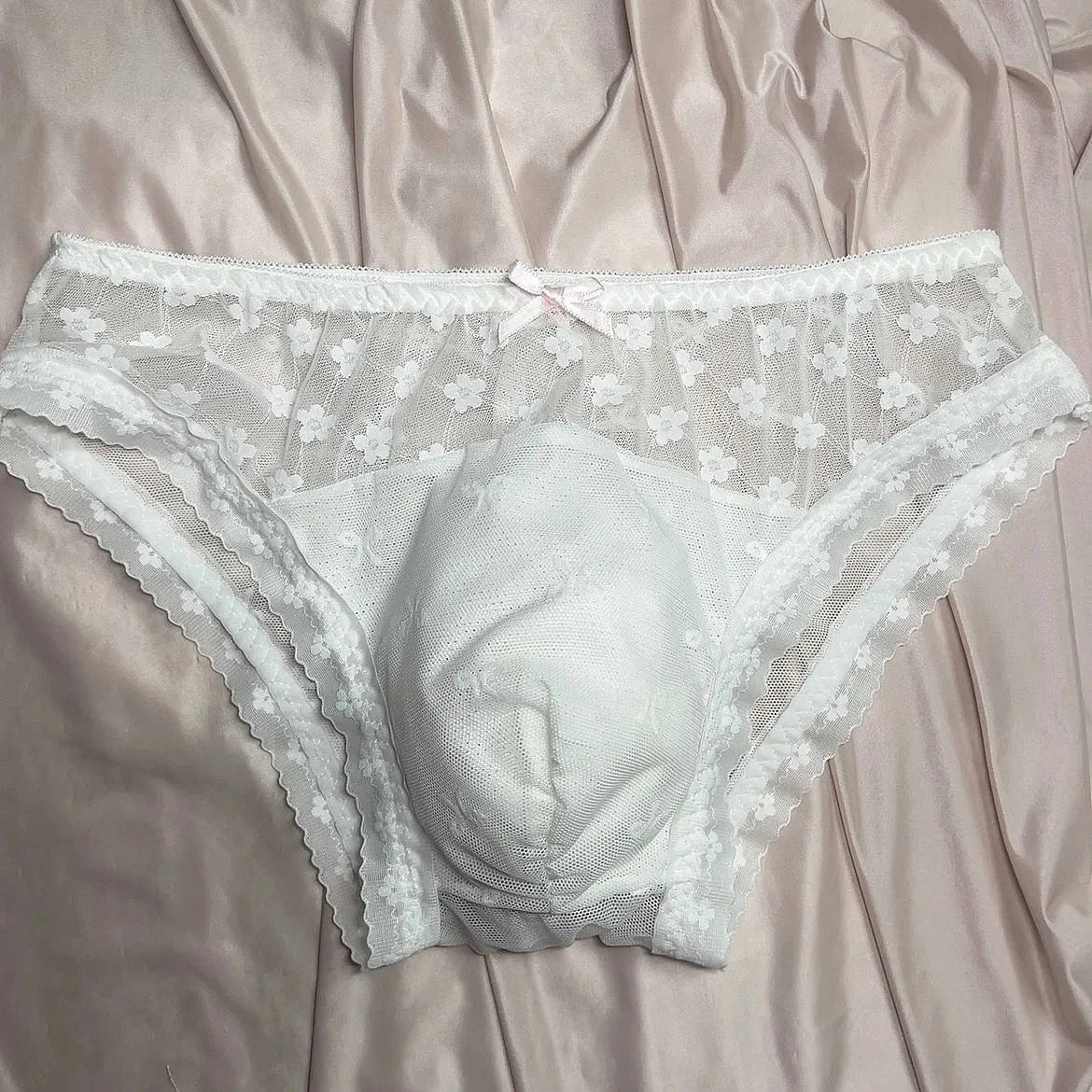 Handmake Man's Lace Flower Embroid Brief Panty Live Show Dance DJ Club Bar Costume Private LGBQT BF