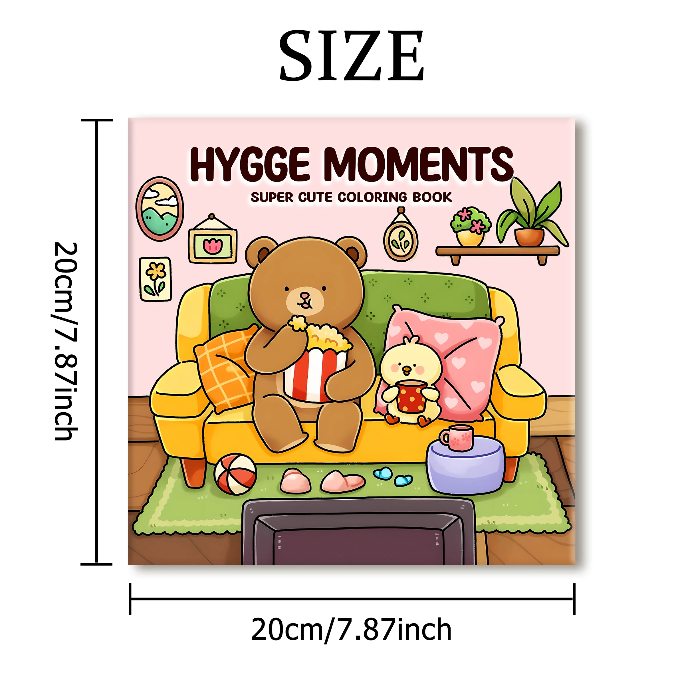 HYGGE MOMENTS Bold-easy Patterns Coloring Book for Adults Cute Drawing Book Perfect Gift for Party and Birthday