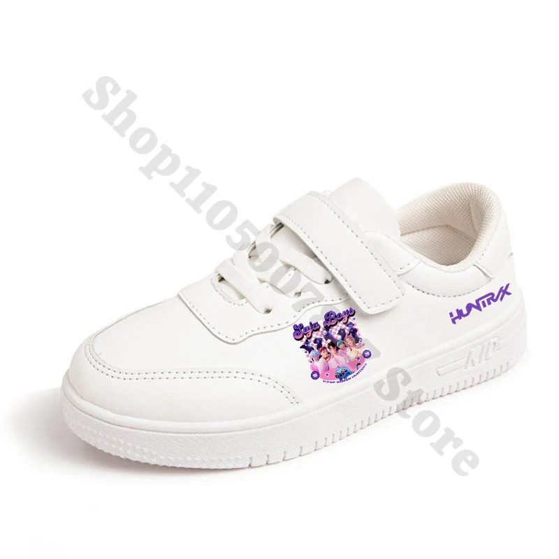 KPop شيطان الصيادين بولي Leather الجلود حذاء أبيض لفتاة أنيمي الكرتون أحذية رياضية عادية أحذية كرة السلة الرياضية لطيف الأحذية هدايا 2025