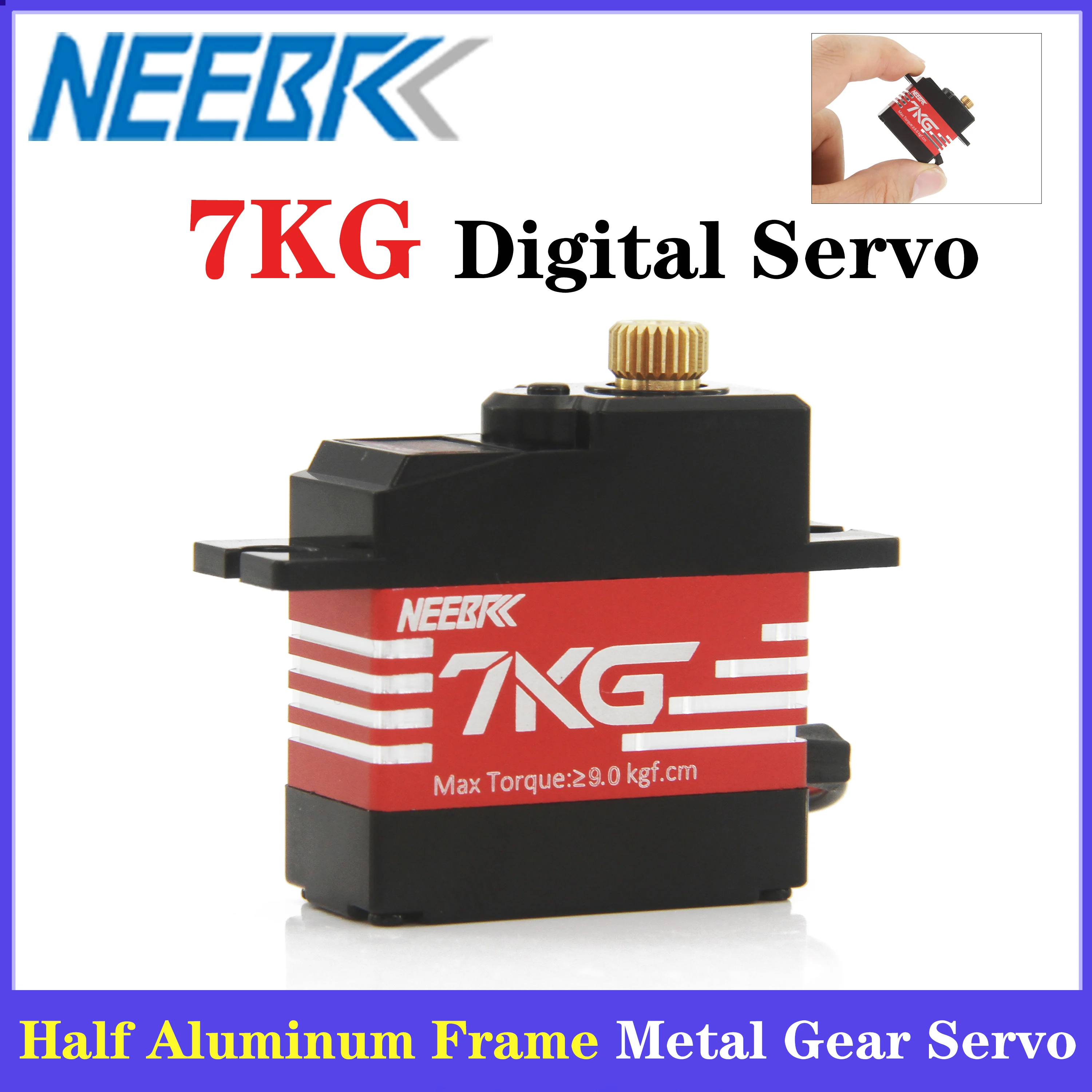 

NEEBRC 7KG Metal Gear Digital Servo Half Aluminum Frame 4.8-6V for 1/14 1/16 RC Car Boat Robot Wltoys 14010 Hyper Go 14209 16208