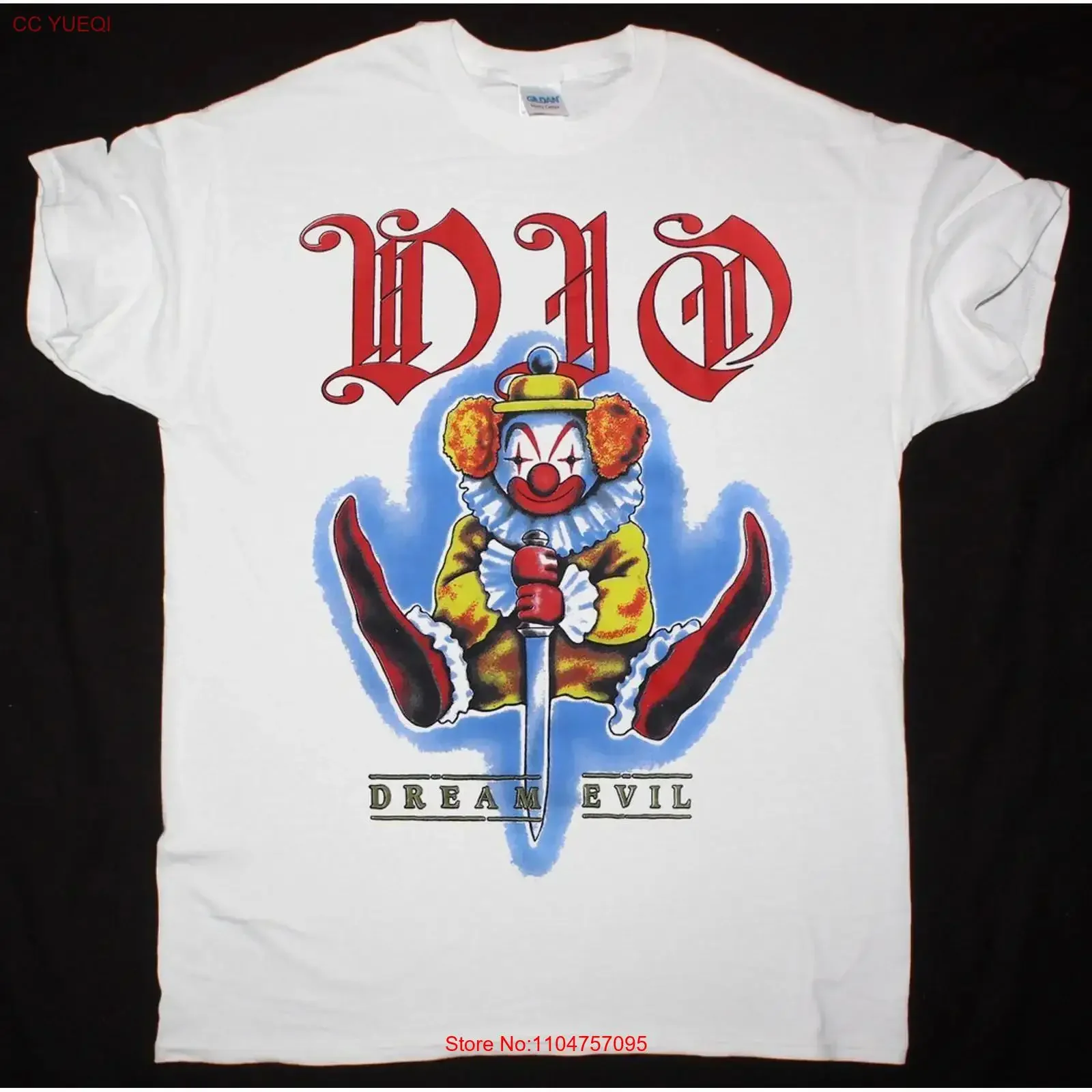 DIO DREAM EVIL WHITE T SHIRT vintage Washed Top For Everyday Wear Slightly Unisex graphic Breathable fashion Versatile Casual