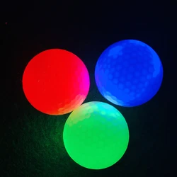 Pelota luminosa de Golf, pelota de práctica nocturna, accesorios de Golf, LED, Flash colorido, bolas luminosas brillantes de larga duración