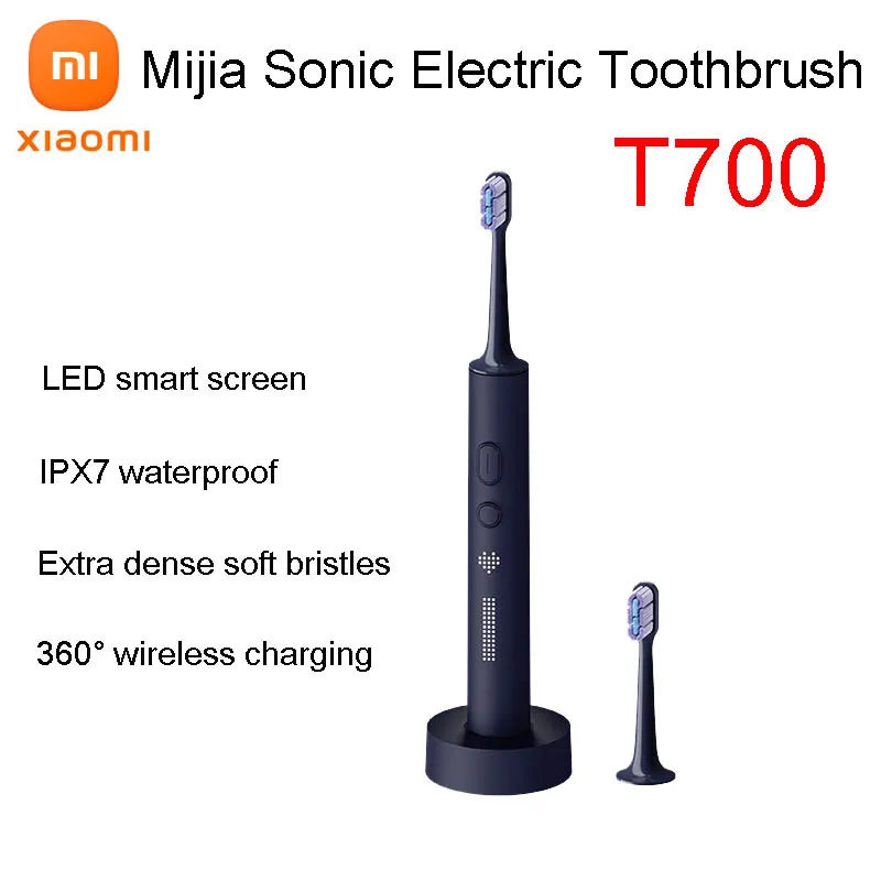 

XIAOMI MIJIA T700 Sonic Electric Toothbrush Teeth Whitening Ultrasonic Vibration Oral Cleaner Brush Smart APP LED Display