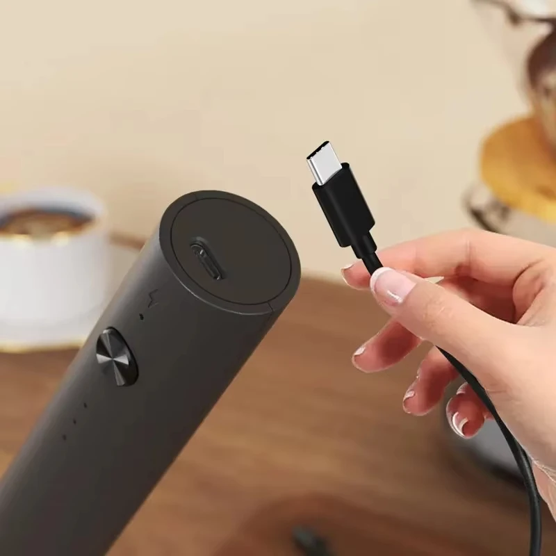 Electric Foam Maker Wireless 3-Speed Coffee Maker Mixer Rechargeable Hand-Held Egg Beater Milk Foam Maker Food Mixer view 5