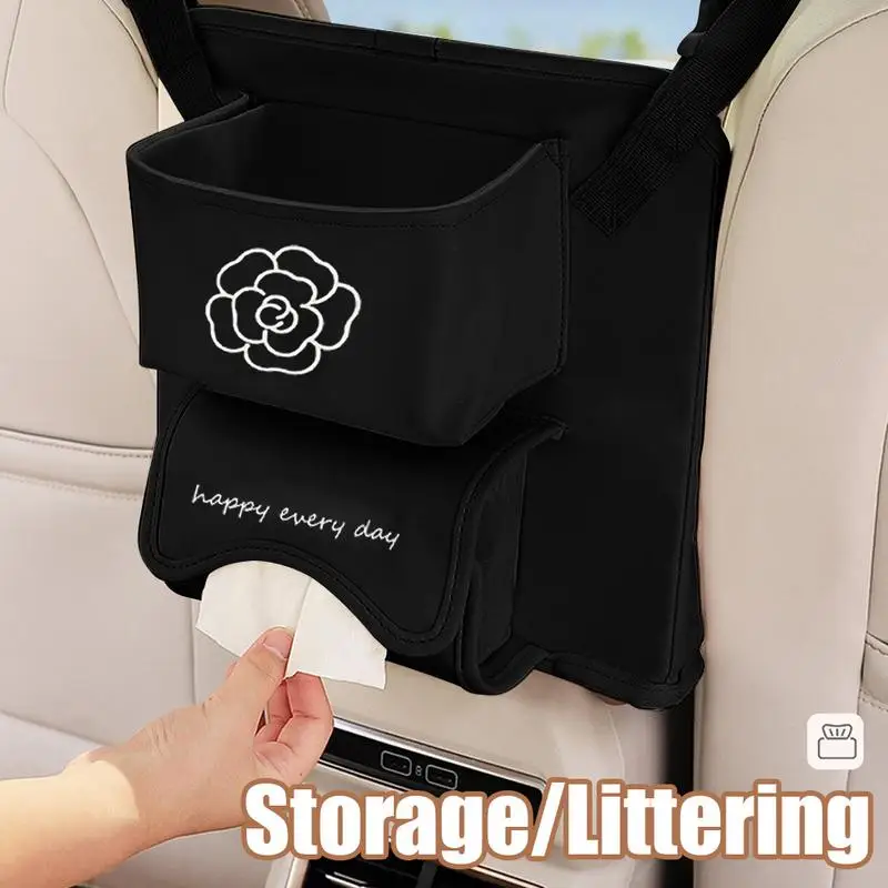 Car Bag Holder Between Seats Purse Tissue Holder For Console Dog Pet Barrier PU Leather Bag For Tissue Mobile Phone Umbrella