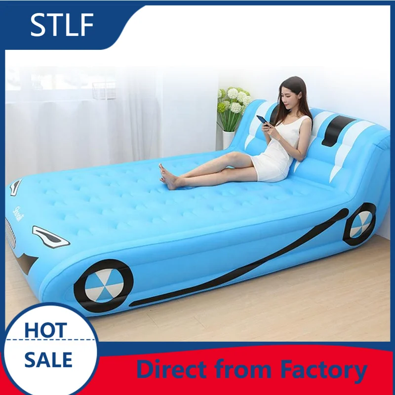 Air Mattress Easy to Inflate Mattress Hotel Folding Inflatable Bed Double High Strong Support Airbed