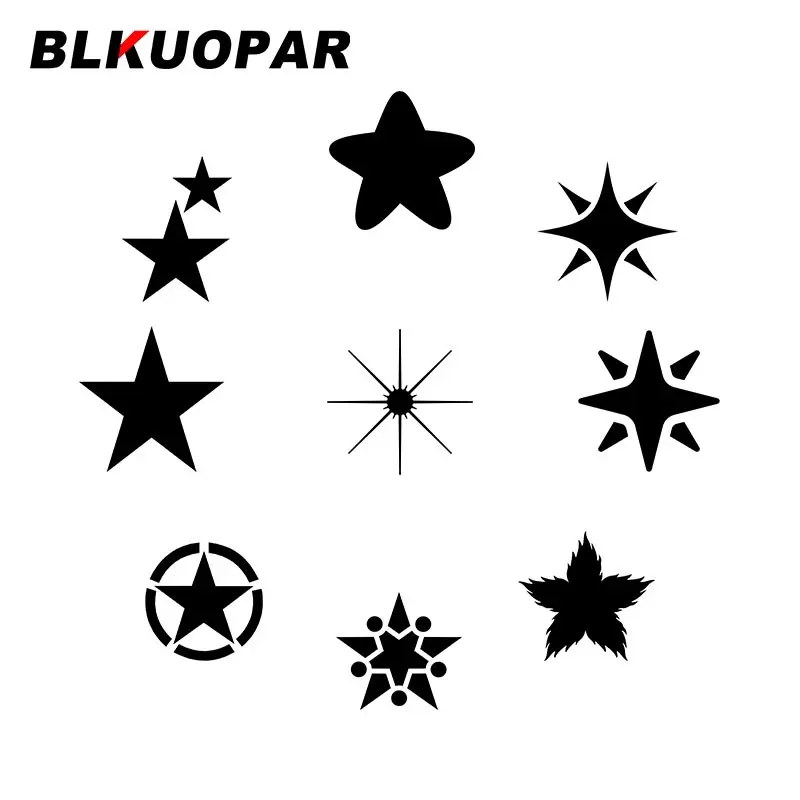 BLKUOPAR for Five Pointed Star Car Stickers Occlusion Scratch Graffiti Decals Vinyl Surfboard Windows Decor Car Styling
