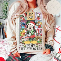 Disney Mickey Donald Duck Merry Christmas Party Pullover Hoodies Girls Top Women Tee Friends Unisex Sweatshirts Hot Gift Cotton