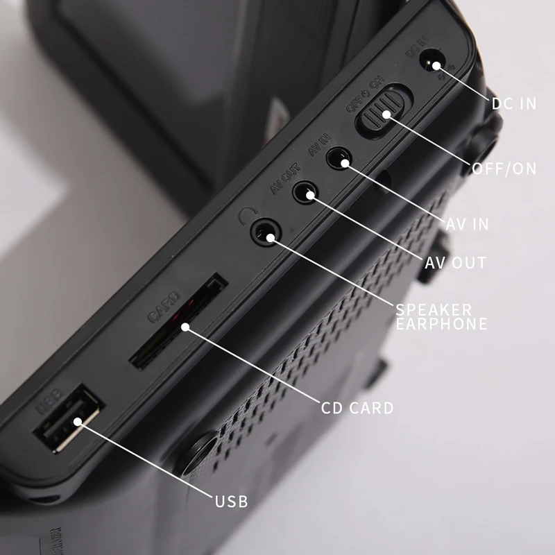 مشغل ديفيدي محمول 7.8 بوصة 16:9 عريض 270 ° مشغل أقراص مضغوطة بشاشة LCD قابلة للدوران مع جهاز تحكم عن بعد في الألعاب MP3 #4