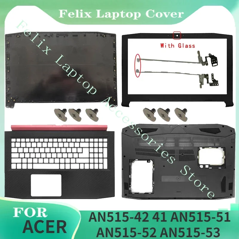 NEW For Acer Nitro 5 AN515-42 41 AN515-51 AN515-52 AN515-53 Laptop LCD Back Cover/Front Bezel/Hinges Palmrest Bottom Case Screws