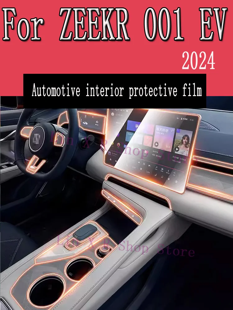 

For ZEEKR 001 EV 2024 Gearbox Panel Navigation Screen Automotive Interior TPU Protective Film Cover Anti-Scratch Sticker