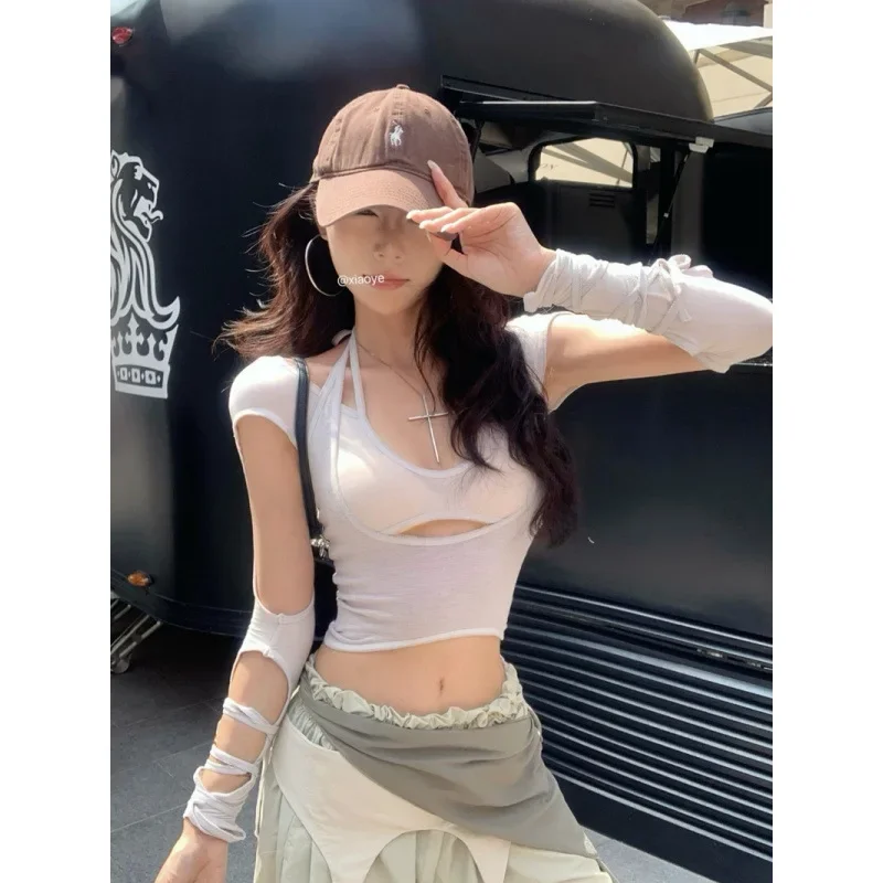 مثير طويلة الأكمام تي شيرت مجموعة جيني الألفية حزام ربطة القوس فيونكة سليم صالح قطعتين فتاة الساخنة الصيف عادية مريحة العلامة التجارية الصينية