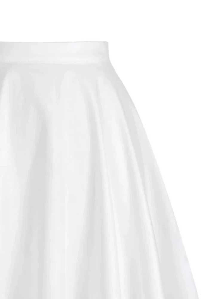 2024 New Vintage A Line White Flare Swing Skirts Fashion Solid Color Summer Women Cotton 60s 50s Retro Swing Skater Casual Skirt