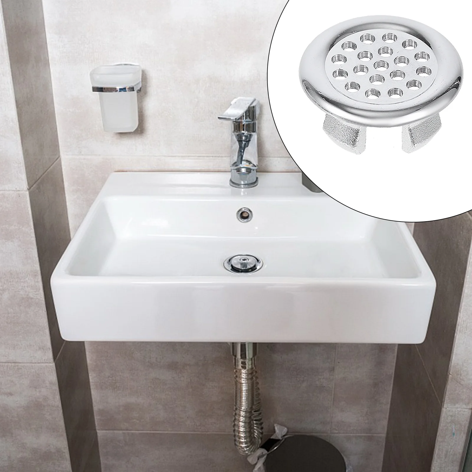 

20Pcs Wash Basin Overflow Hole Ring Fine Workmanship Practical Long Time Use Sink Accessory Bathroom Wash Basin Overflow Ring