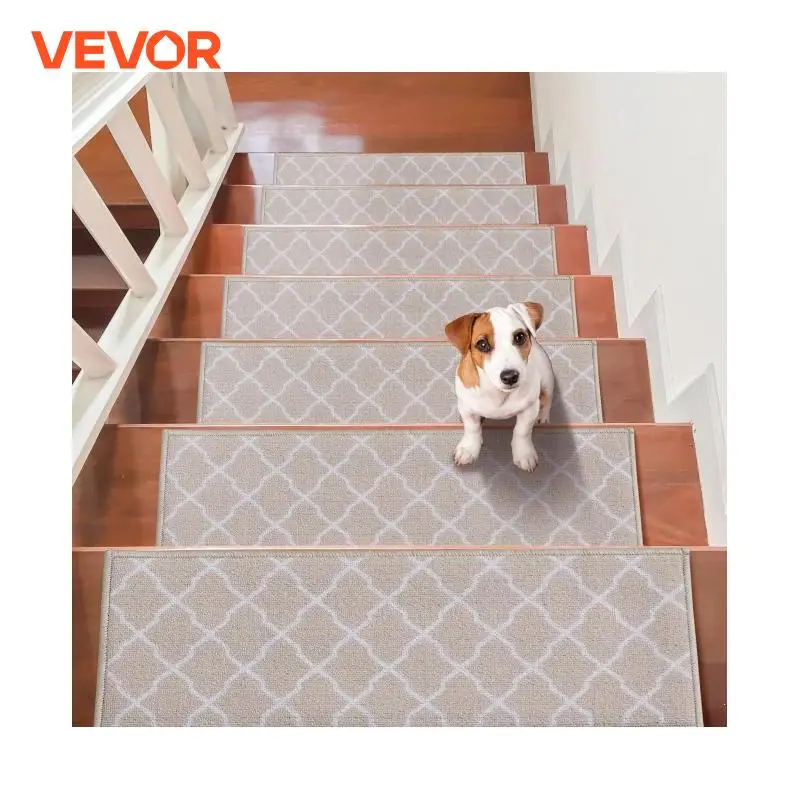 VEVOR Stair Treads Staircase Anti-Slip Mat 28x9/30x8in Stair Carpet Treads Soft Fabric Noiseproof Stair Mats Machine Washable