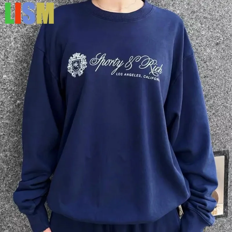 LISM women's winter clothes y2k hoodies sweatshirt 2025 Sporty Letters Printing Vintage Style Sweatshirts Women 90's Jumpers