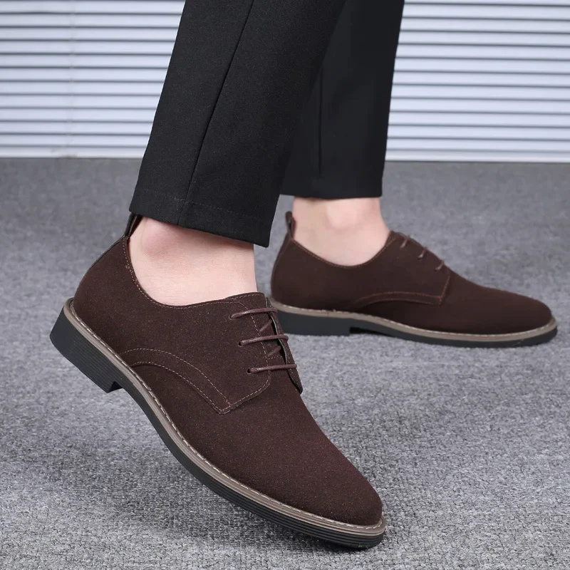 New Men Oxfords Suede Leather Dress Shoes Men Casual Shoes Sneakers Luxury Brand Moccasins Loafers Men Classic Flats Derby Shoes