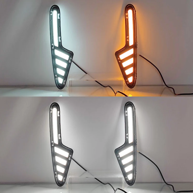 DinCh LED Foglight DRL For Geely EX2 Front Bumper Foglight Foglamp Daytime Running Light