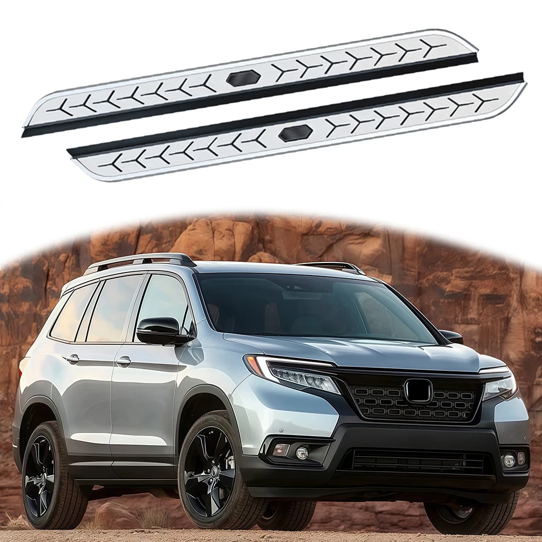 

2Pcs Aluminium Running Boards Fits for Honda Passport 2019-2023 2024 Side Step Pedal Fixed Foot Step Pedal Rail Board Stair