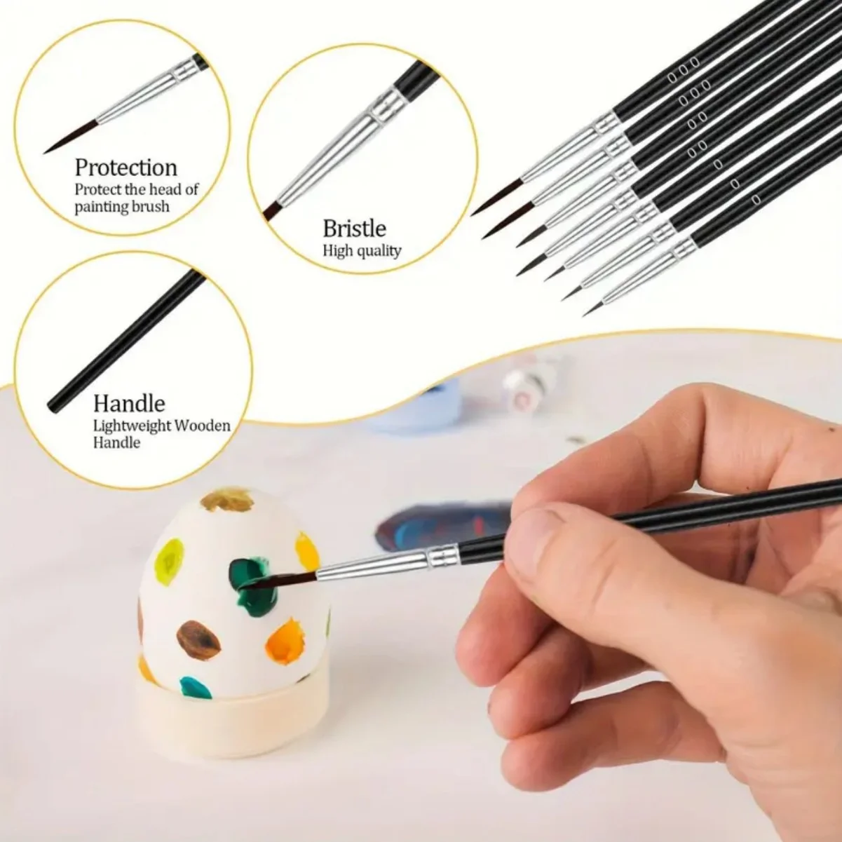 30Pcs Fine Detail Paint Brush Set, #0 #00 #000 Nylon Miniature Brushes for Watercolor Oil Acrylic Painting Crafts