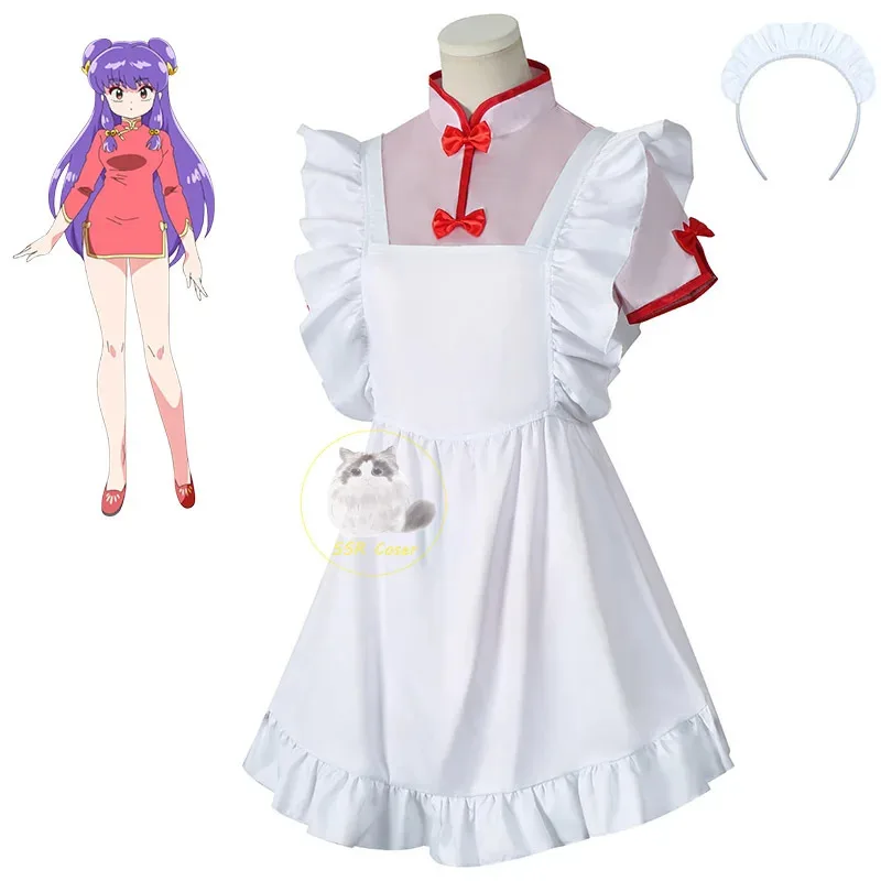 Sexy Ranma 1⁄2 Nibun-No-Ichi champú Cosplay disfraz peluca estilo chino Chi-Pao vestido de sirvienta mujer Sexy Kawaii traje de fiesta Halloween