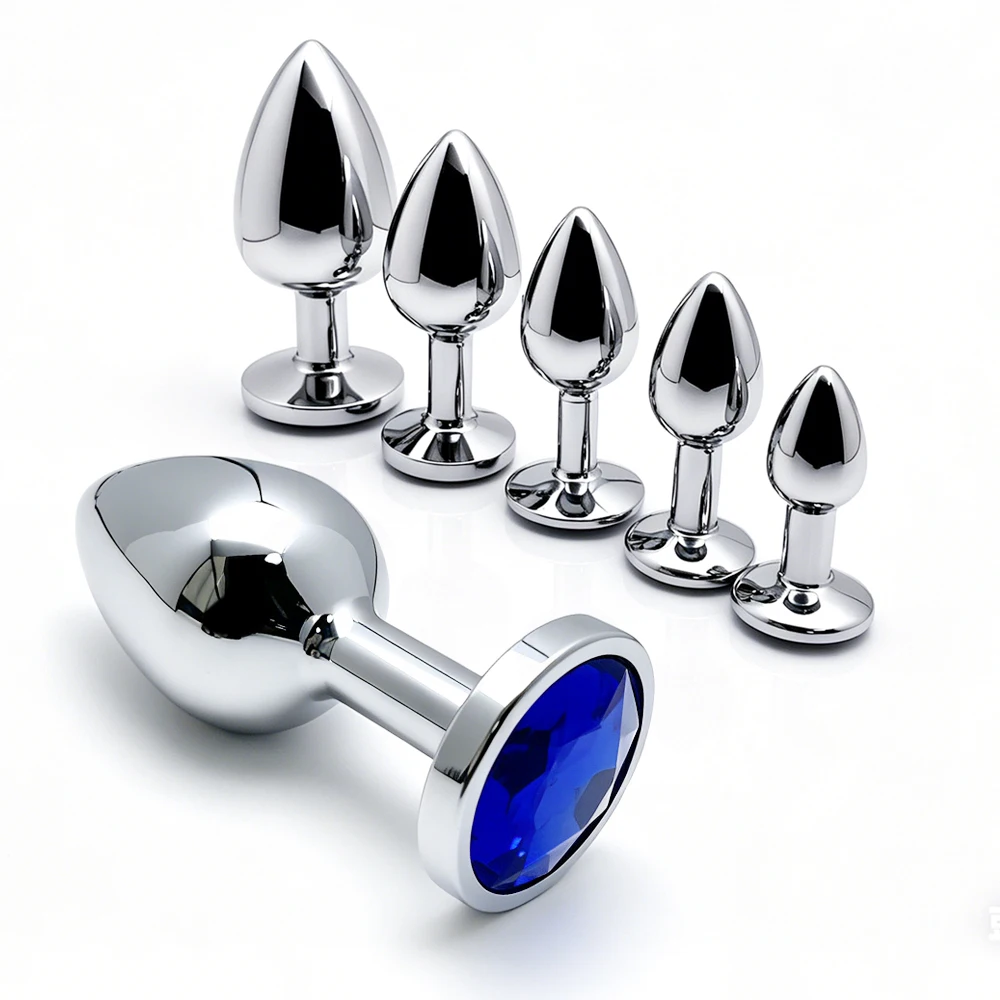 Metal Anal Plug Jewelry Base Beginner To Expert 5 Size Butt Plug,Adult Toys Tail Female/Male Dildos Sex Toys Couples Adults Game