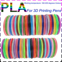 Colored PLA Filament for 3D Pen Printing 36M 50M 100M 150M 200M Smokeless Safe Plastic Refill for 3D Children's Printing Pens