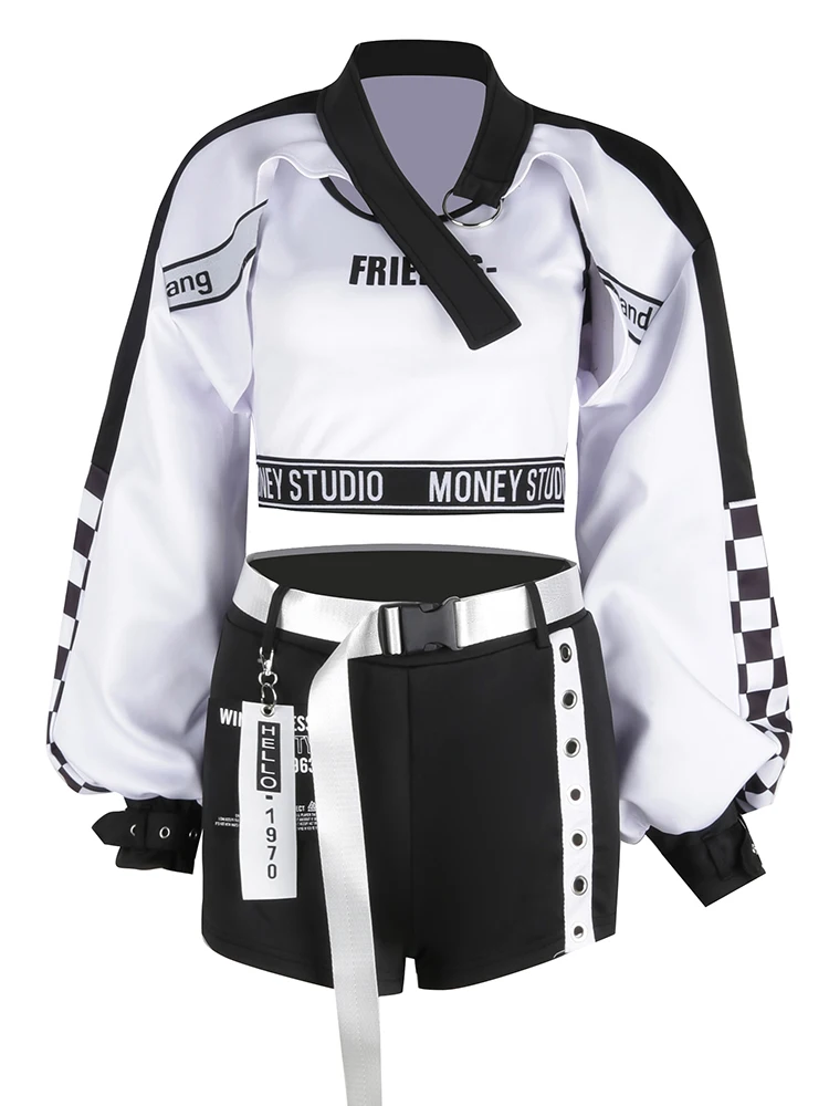 ชุดเต้นฮิปฮอปสตรีทแดนซ์สำหรับผู้หญิง ชุดการแสดงเต้นสไตล์เกาหลี ชุดเต้นแจ๊ส คอลเลคชั่นฤดูหนาว 2023