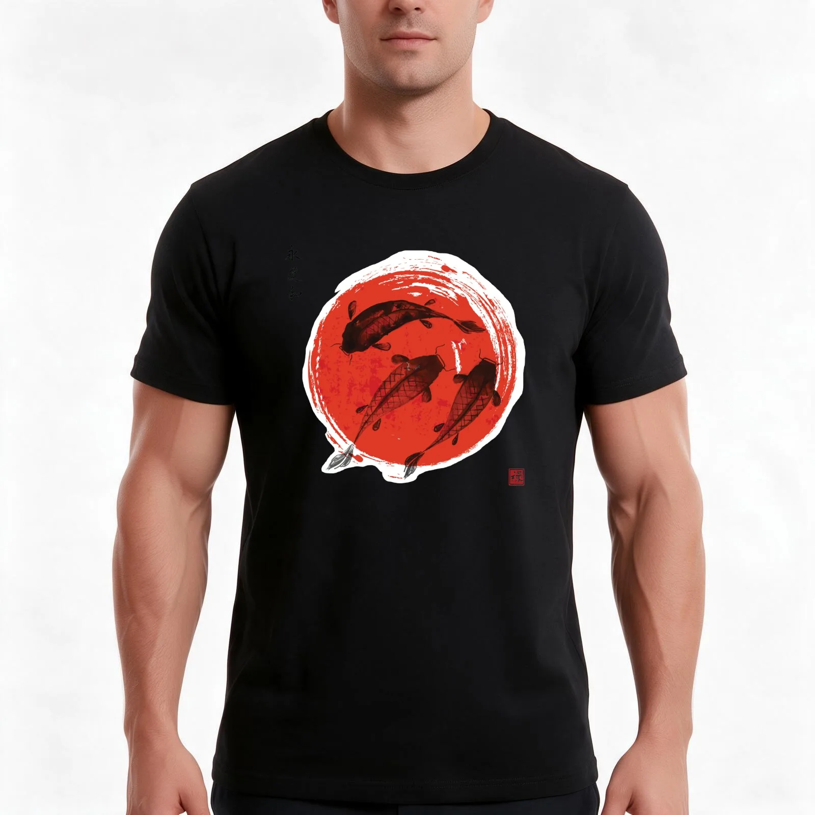I Bleed Koi - Japan T-Shirt Summer Casual Cotton Tee Oversized Streetwear Tops Vintage Graphic Print Loose Fit Short Sleeve