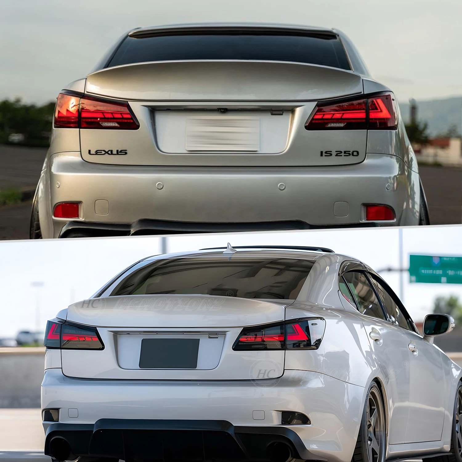 HCMOTIONZ LED Tail Lights for Lexus IS 2006-2012 DRL Start UP Animation IS250 IS350 ISF 200d Car Rear Back Lamps Assembly