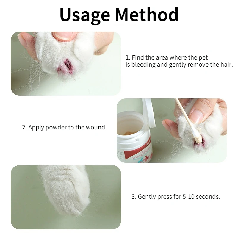 Pet Styptic Powders Dog Nail Bleeding Quick Hemostatic and Analgesic Powder Cat Quick Coagulation Powder