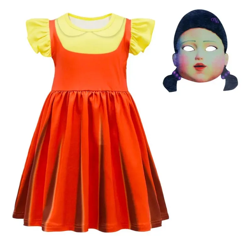 ♥   2025 nuevo juego de Cosplay Calamari personalizado niños niñas fantasía Ballet muñeca joven Hee vestido de baile máscara parte de Halloween ★ ♥ ☆