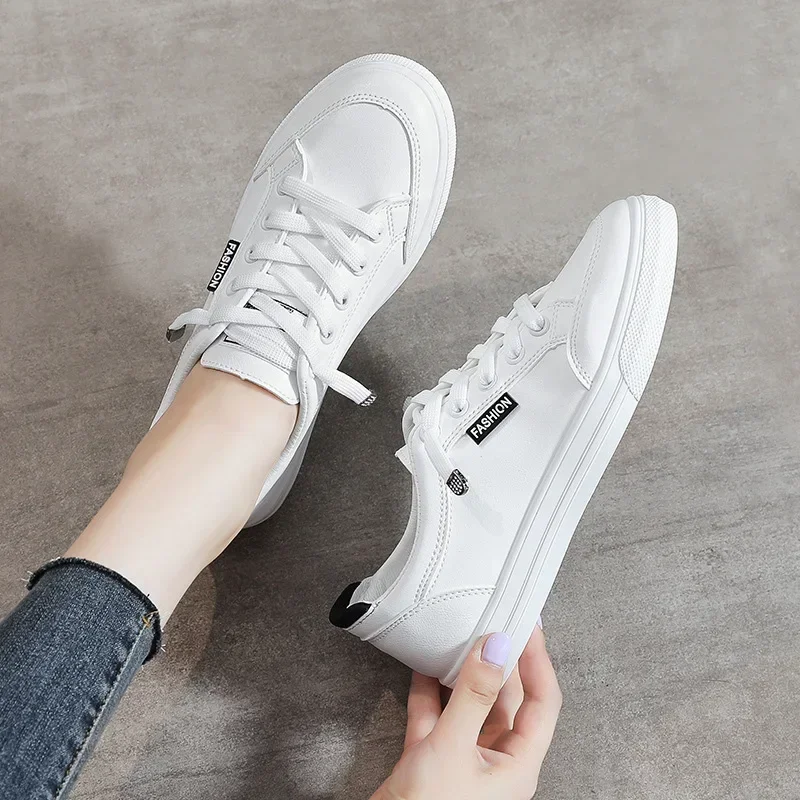 Women\'s Vulcanize Shoes Casual Sneakers Spring Summer Breathable Flats Solid Color Mesh Shoes Fashion White Shoes Flat Sneakers