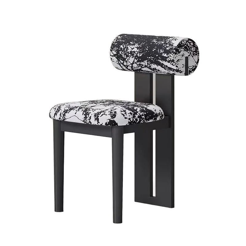 

Dining chair light luxury, home medieval style designer, simple French back chair, makeup chair, solid wood hippo