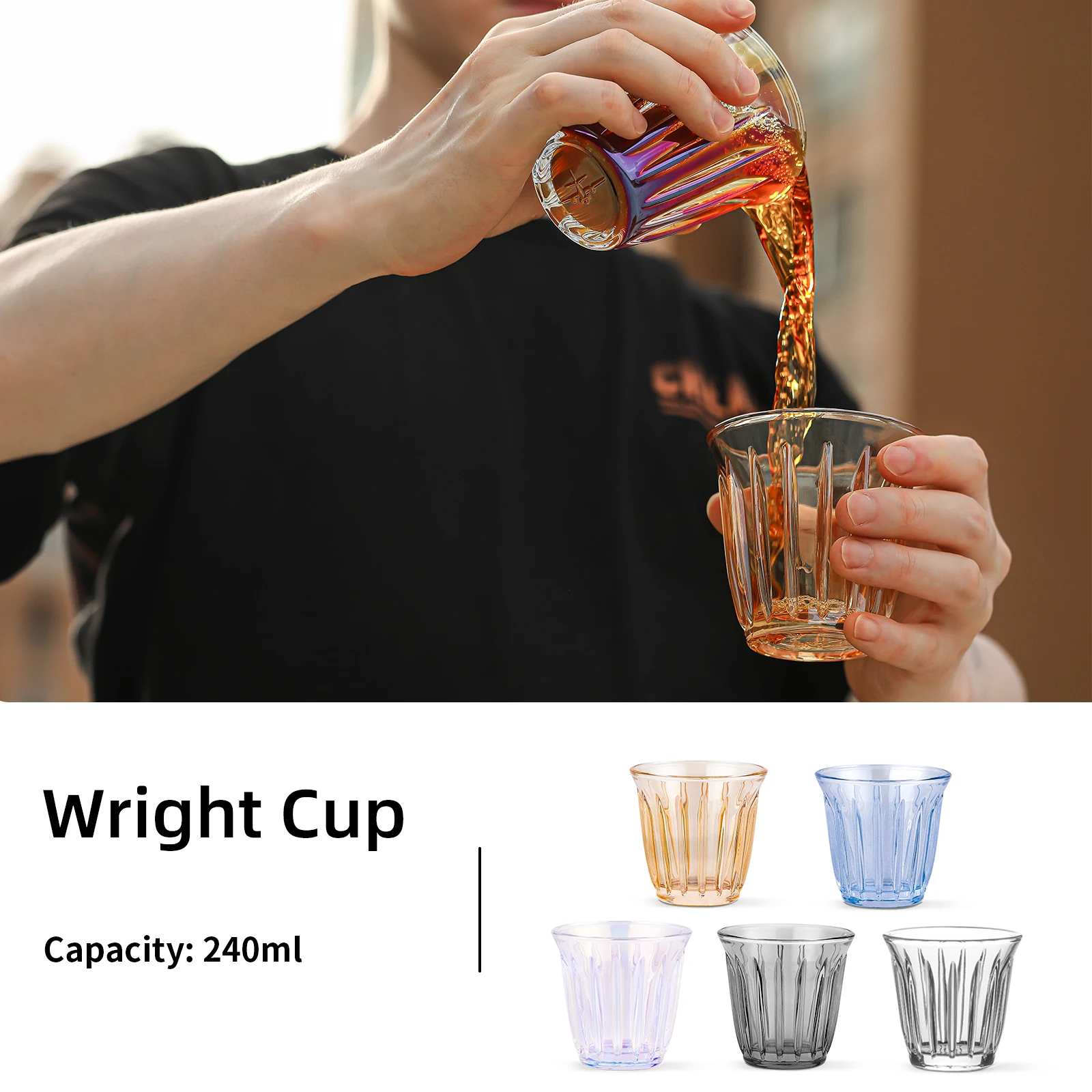 

MHW-3BOMBER 240ml Art Latte Coffee Cups Delicate Wine Mugs Anti-scald Glass Espresso Cup for Cappuccino Chic Home Accessories