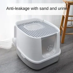 Fully Enclosed Cat Litter Box Extra Large Easy To Clean Deodorizing Cat Toilet Large Removable Cat Litter Shovel