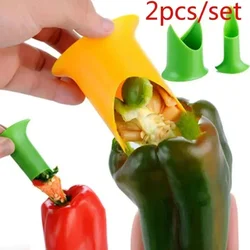 2 Pcs/set Creative Pepper Corer Seeded Remover Device Coring Device Fruit Cutter Kitchen Household Random Color