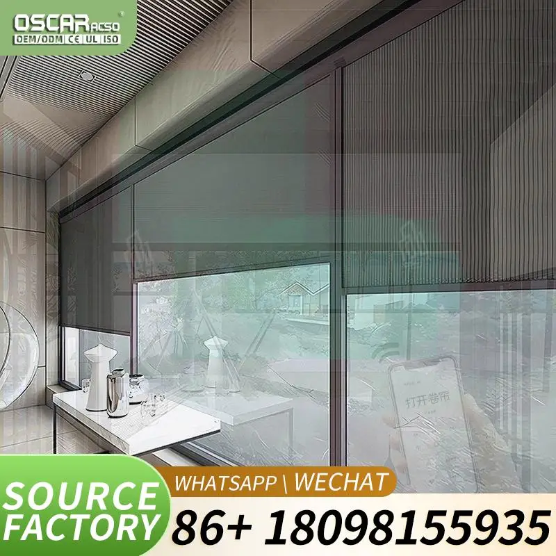 Wholesale Price Smart Waterproof Outdoor Motorized Vertical Roller Blinds for Window Electric Shade Functionality Remote Control