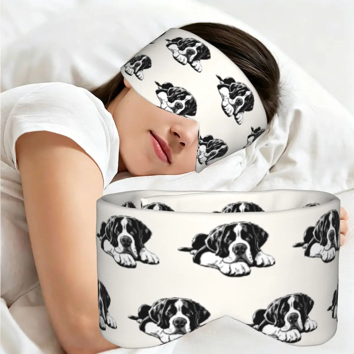 The Saint Bernard sleep eye mask Light Blocking Portable Eye Cover for Girls Boys Travel Party Gift Eyeshade eyepatch