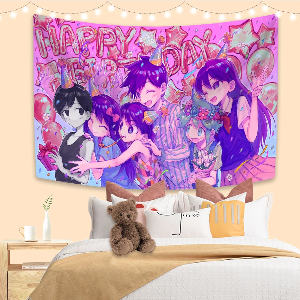 XxDeco anime Tapestry Kawaii Cartoon Printed Hippie Wall Hanging Dorm Decor Teenager Aesthetic Covering Carpets Bedroom Backdrop