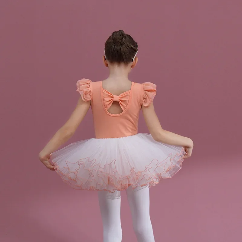 gymnastics ballet leotard toddler girls baby kids Dance wear long sleeve Ruffle flying Sleeve tutu skirt outfit dress clothes