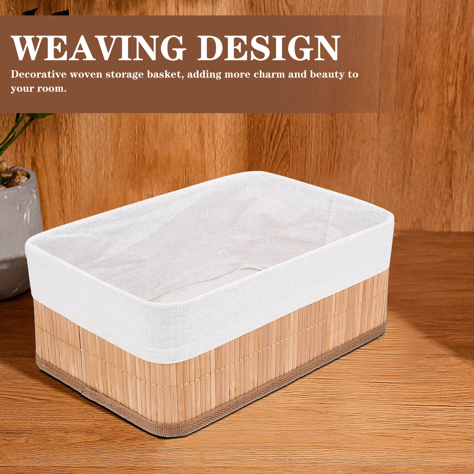 

Набор из 3 плетеных корзин для хранения: натуральный, современный дизайн, многофункциональный органайзер для спальни, отеля, рабочего стола, декоративный элемент для дома