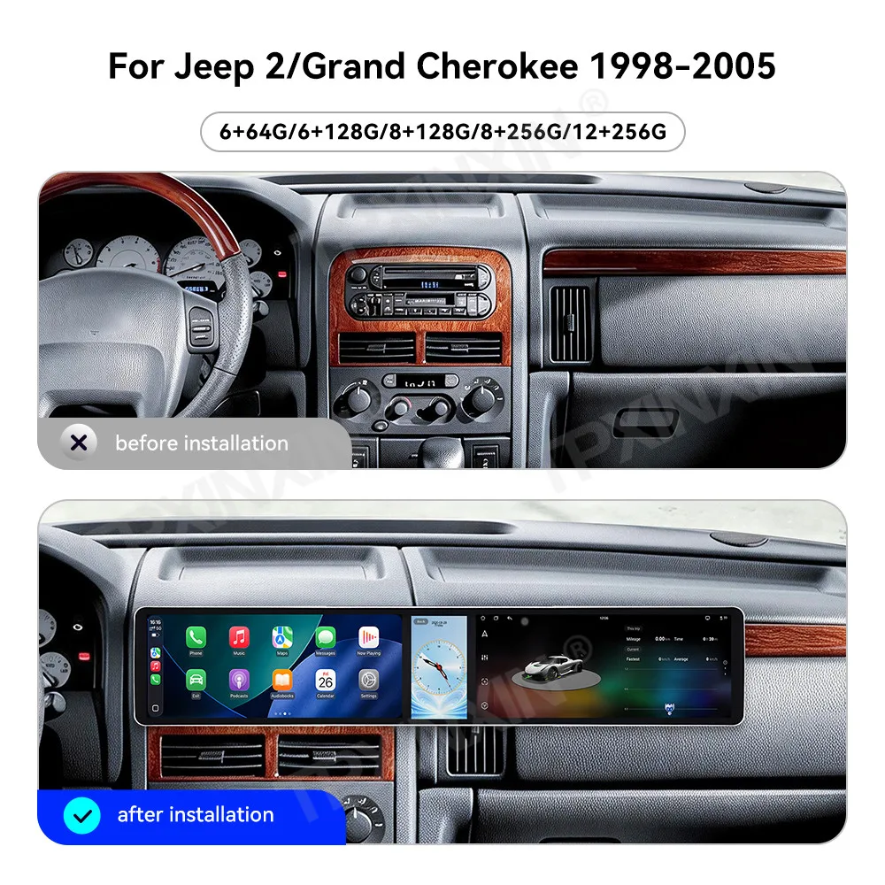 Car Accessories Radio For Jeep 2 Grand Cherokee 1998-2005 Android Auto GPS Navigation Multimedia Stereo Receiver Head Unit