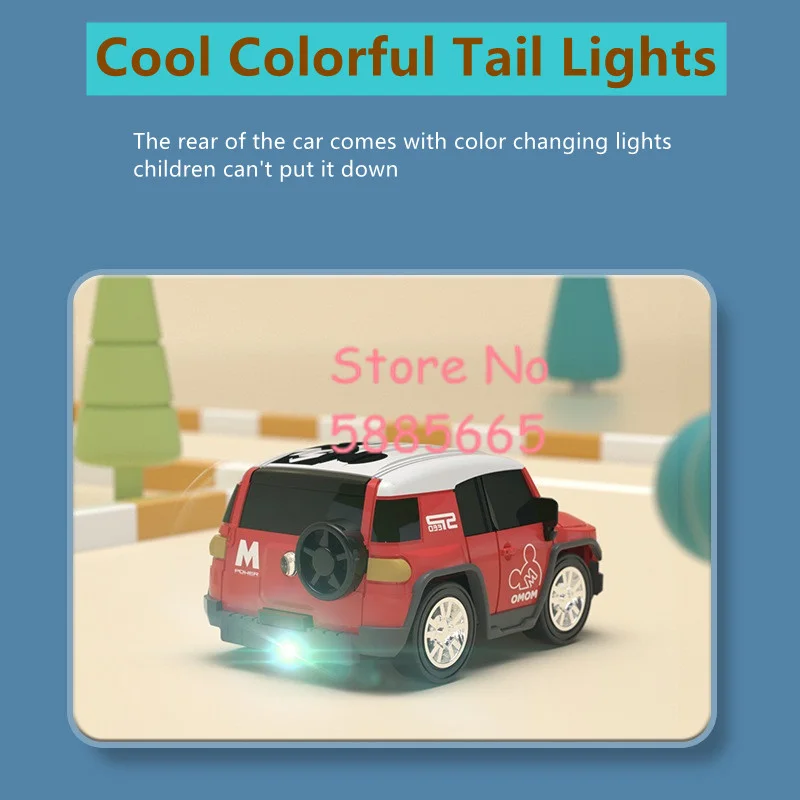 Electric MINI Portable Cute Cartoon RC Car Model 2.4G Alloy LED Lighting Recharge Watch Wrist Remote Control Racing Car Kids Toy