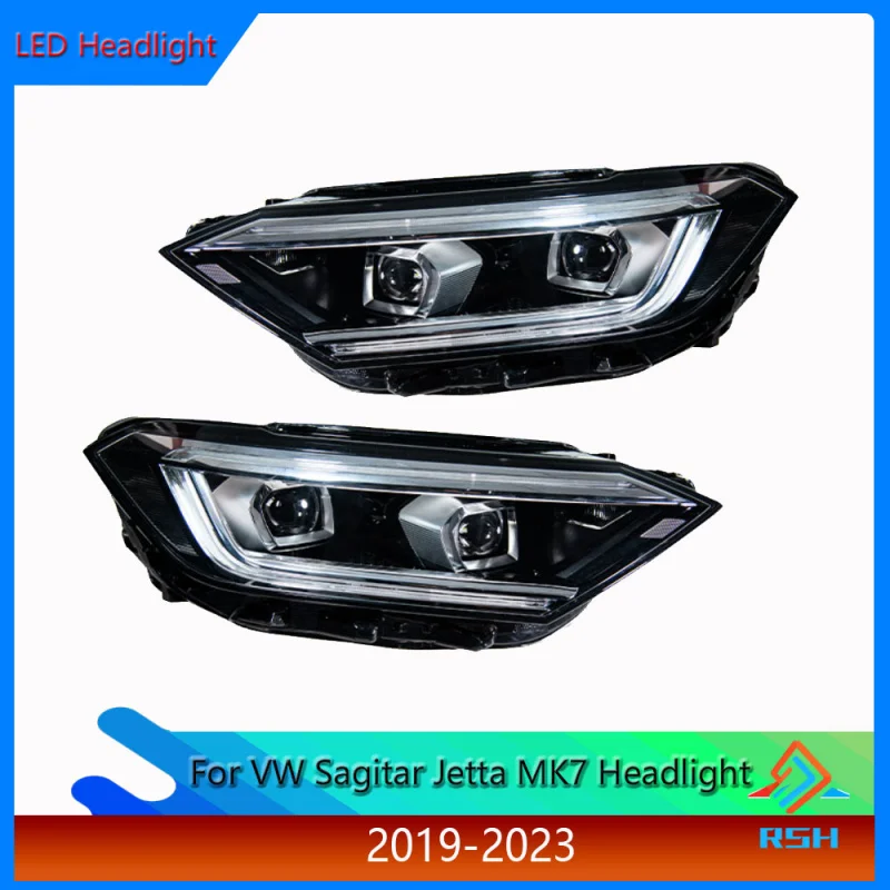 For Volkswagen Sagitar Jetta MK7 Headlight 2019-2023 Upgraded With Sequential Turn Signals LED Projector Front Light Assembly