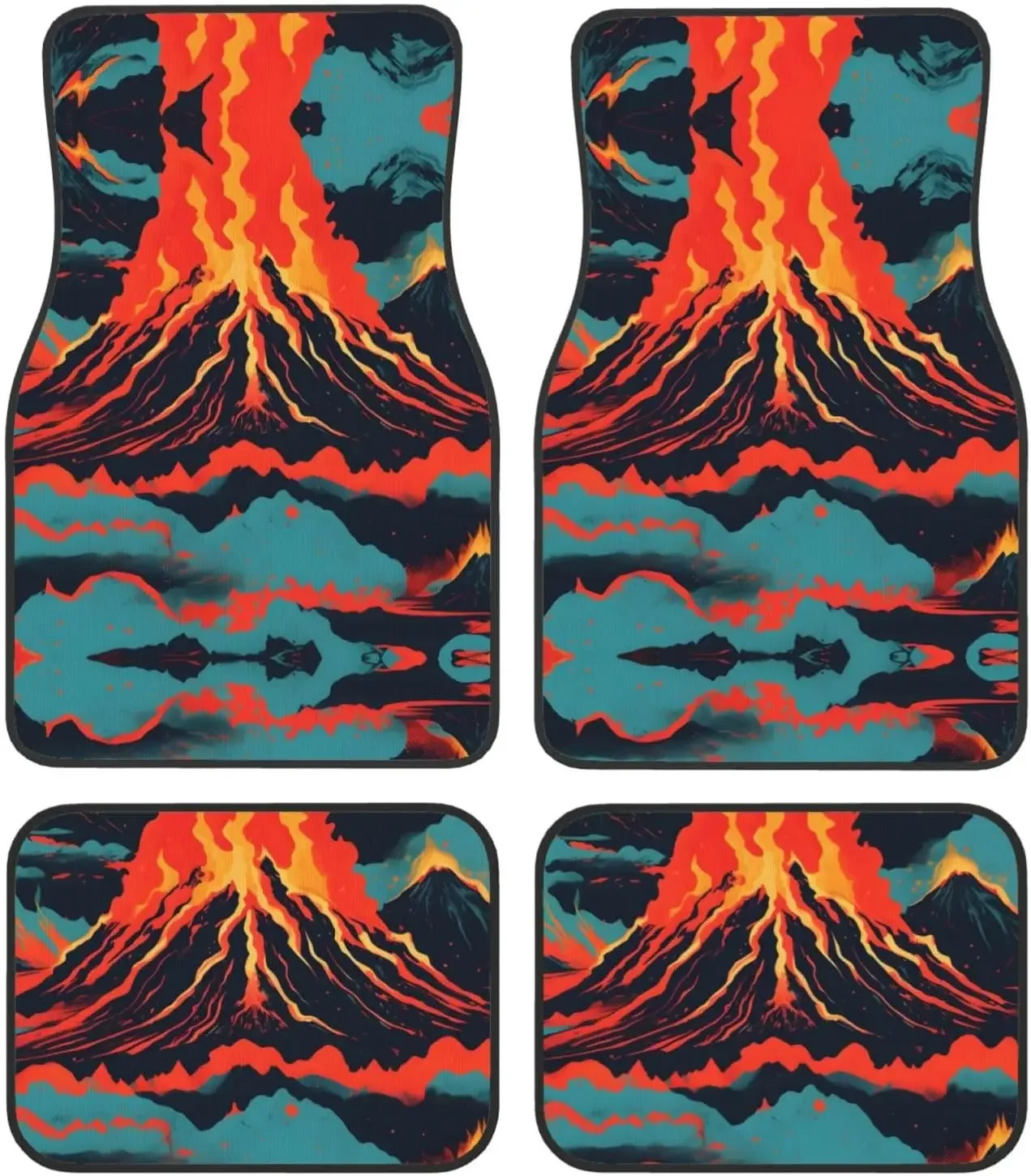 

Набор автомобильных ковриков для ног Volcano SamLng из четырех предметов — передние и задние универсальные автомобильные коврики для внедорожников, грузовиков, седанов