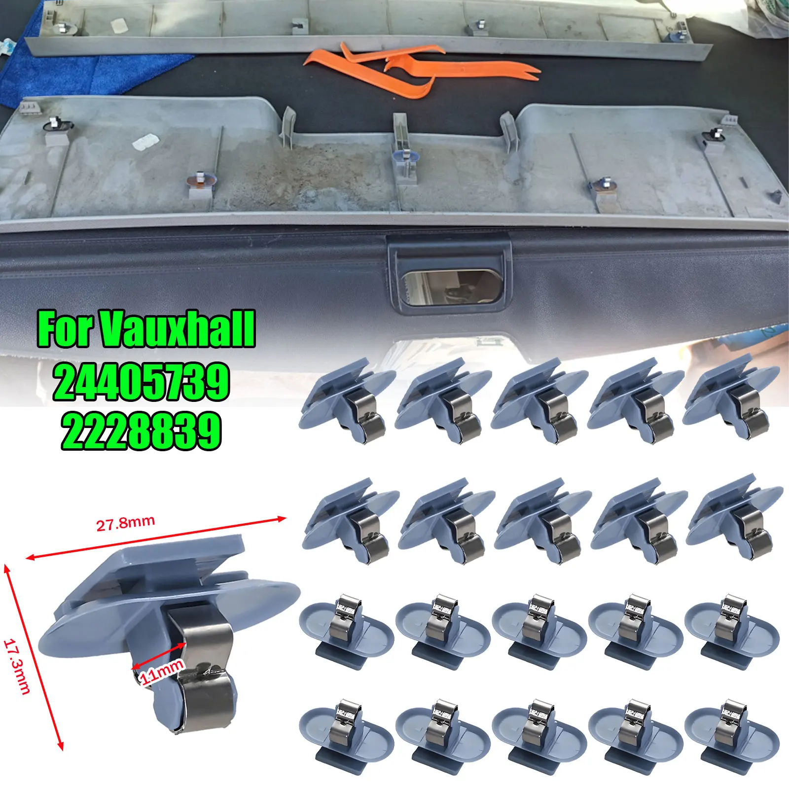 Clips de moulage de seuil de porte de fixation de doublure de couvercle de coffre, garniture intérieure de pilier A pour Opel Vauxhall Peugeot 106 206 205 24405739 2228839