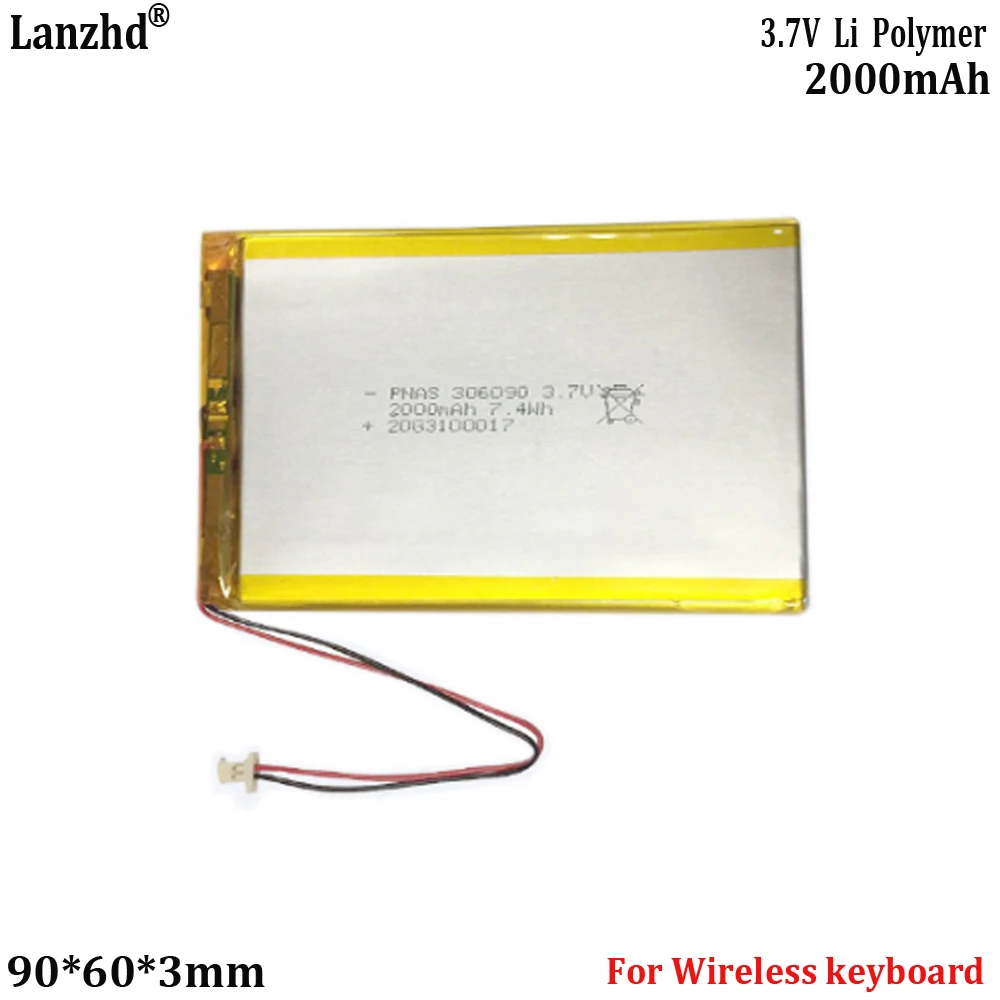 306090 3.7V Polymer Lithium Battery 2000mAh