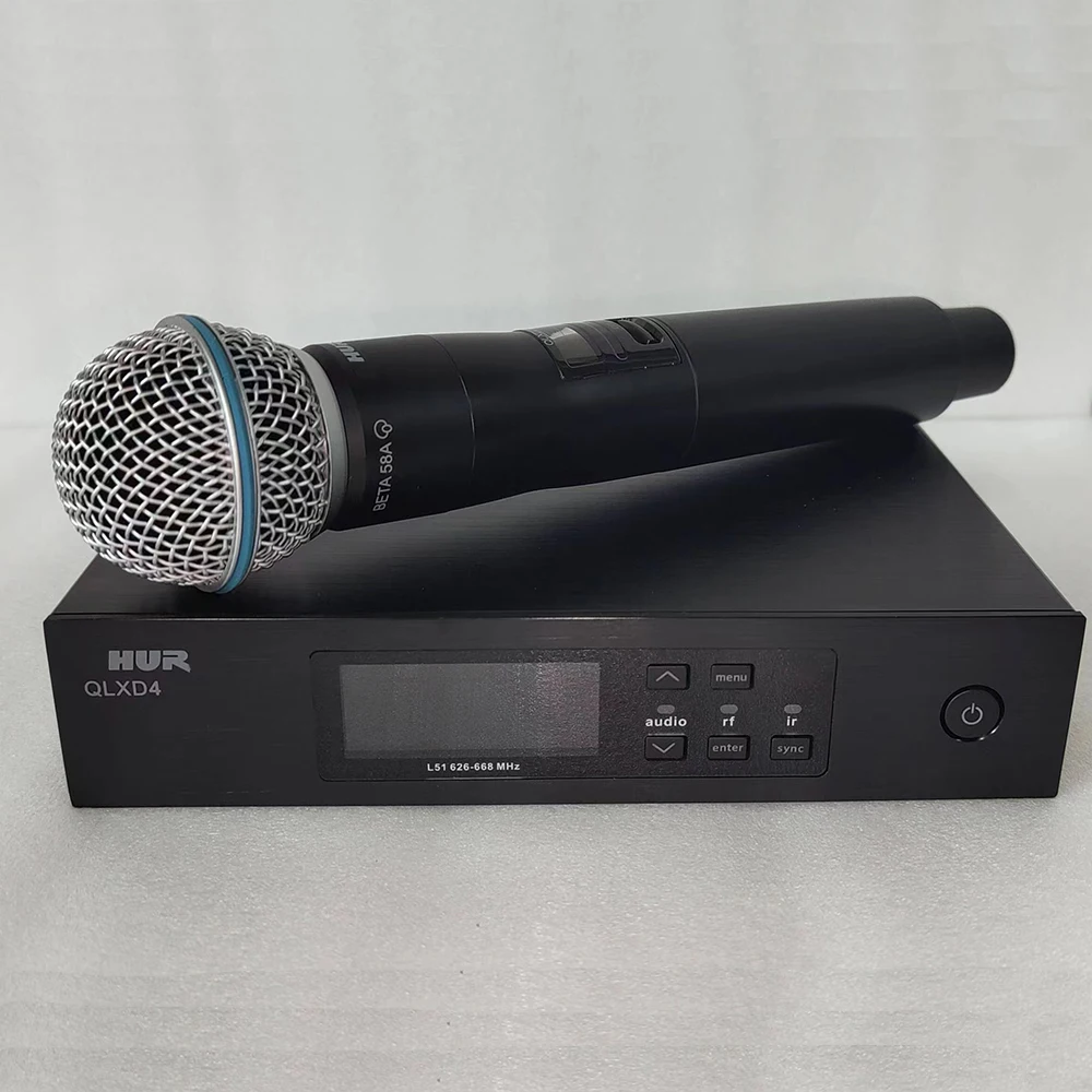 Top Quality QLXD4 Professional Digital Wireless Microphone System true diversity UHF BETA58A Mic For Performance Stage Singing